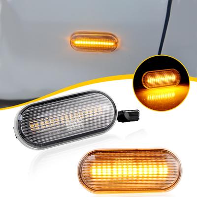 2PCS For SEAT Ibiza 6L 2002-2008 Cordoba 1993-1999 Toledo 1M 1996-2006 Clear Lens LED Side Marker Sequential Turn Signal Light
