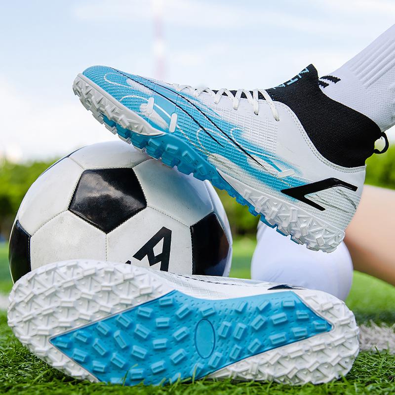 Football Shoes Fly-woven Socks Mouth Tf Broken Nails Artificial Turf Training Long Nails Competition Shoes Parent-child