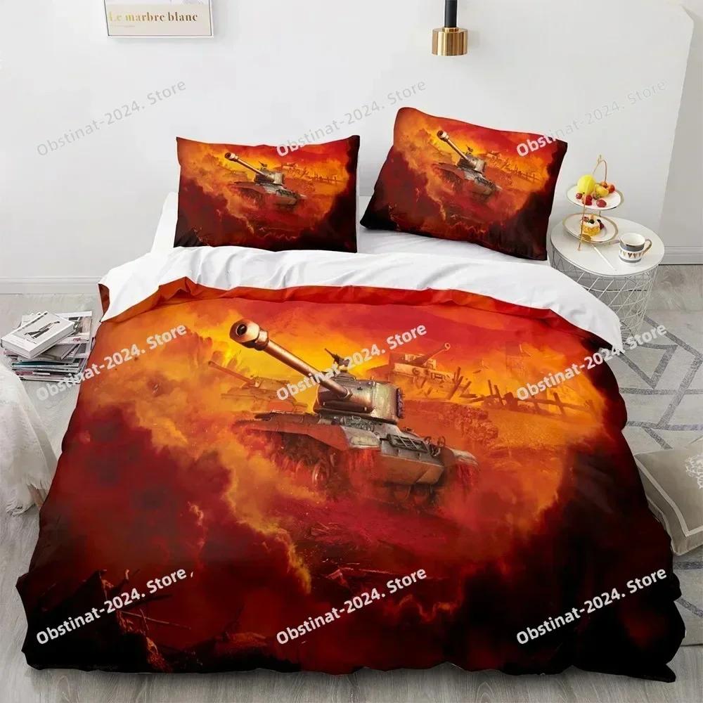 New 3D Armored Tank Duvet Cover Fighter Bedding Set for Bedroom Decor Boys Teens Military Queen King Size Polyester Quilt Cover