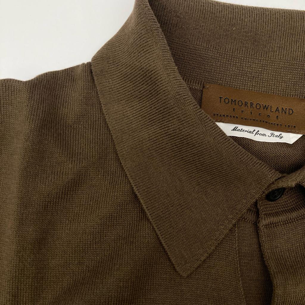 TOMORROWLAND [Excellent Condition] 61-02-12-02002 SESIA Silk Cotton Knit Polo Shirt/ tops M BrownUsed