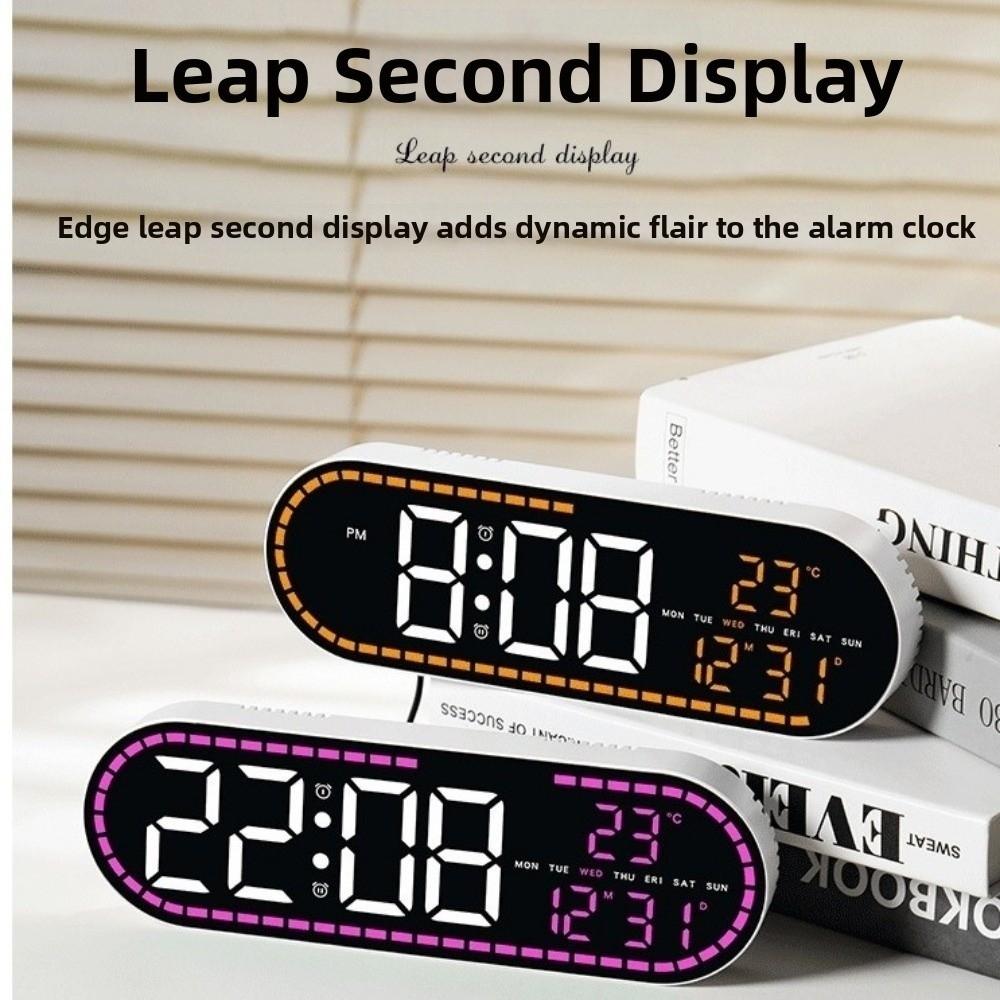 Temperature Display Electronic Wall Clock Date Display 12/24H Display Digital LED Clock Brightness Adjustment Calendar Display