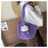 Niche Hollow Woven Bag Women's Summer New Retro Tote Bag Large Capacity Travel Vacation Bag