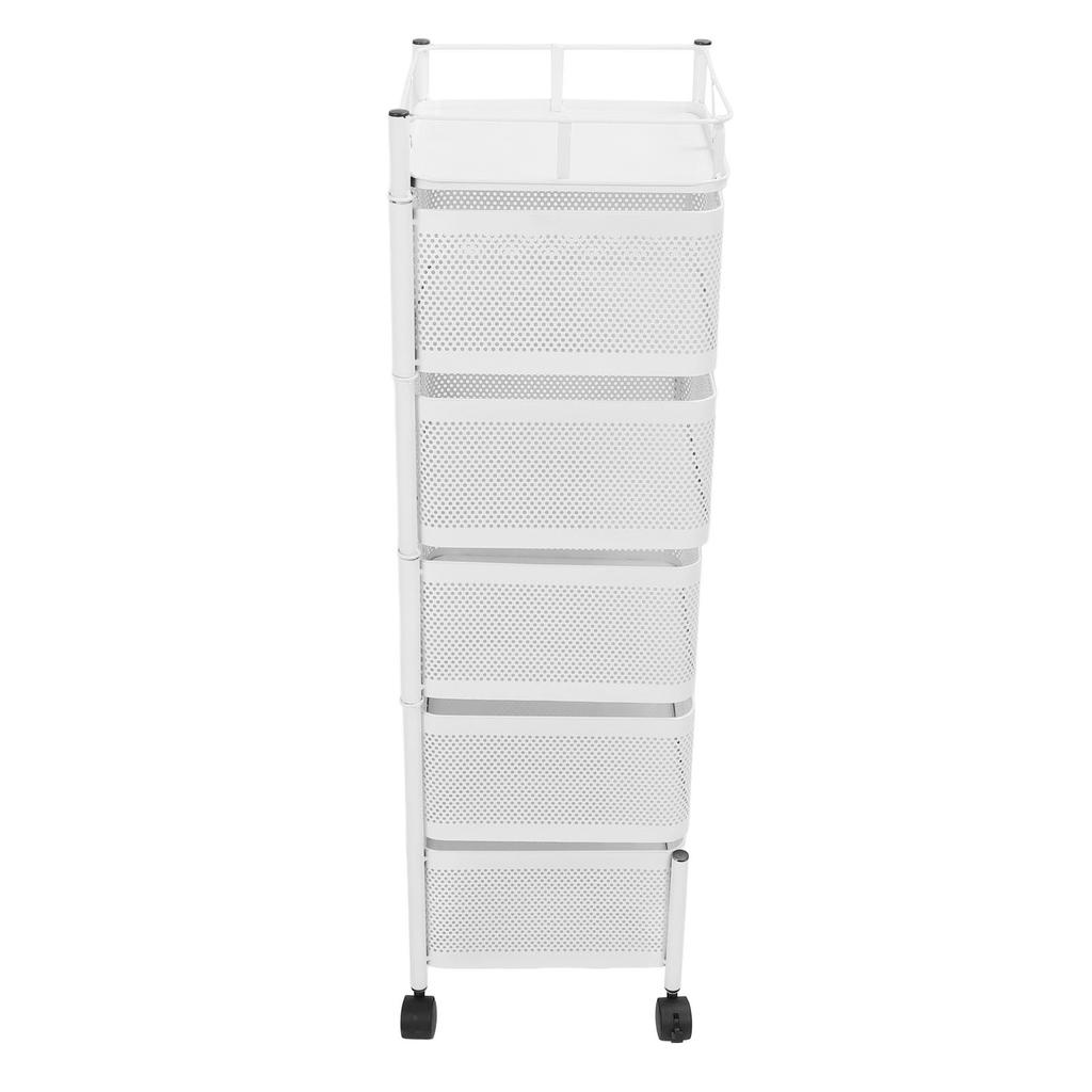 Raft de Depozitare Rotativ Oțel Carbon Organizator Coș Plasă Rotativ cu Roți pentru Fructe Legume