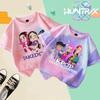 Kawaii KPop Dämonenjäger Batik T-Shirt Mädchen Kurzarm Tops Rumi Mira Zoey Bedruckte T-Shirts Sommer Kinderkleidung