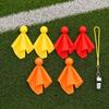 6 Pieces Referee Penalty Flag with Whistle Long-Lasting for Referees, Coaches