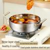304 Food-Grade Stainless Steel Triple-Layer Stockpot for Induction Cookers - Perfect for Clear Soups and Universal Boiling, Uncoated.