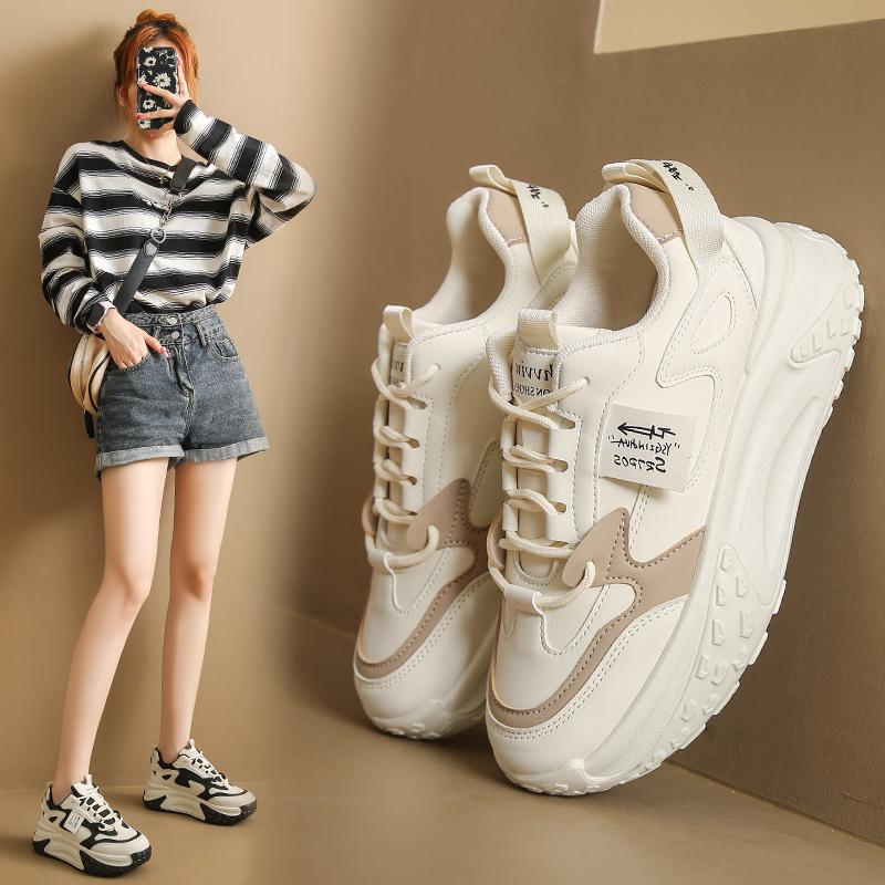 Fashion Women's Sneakers Black White Vulcanized Shoes Mesh Comfortable Casual Shoes Street Couple Platform Skateboard Shoes D425
