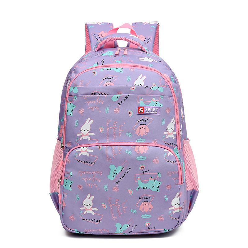 Cute And Lightweight Floral Pattern Oxford Cloth School Backpack For Girls And Boys 20-35l Capacity