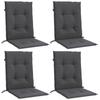 VidaXL Lot de 4 Coussins de Chaise à Dossier Bas, Oreillers de Balcon, Coussins de Sièges Patio Jardin Terrasse Extérieur, 4002443