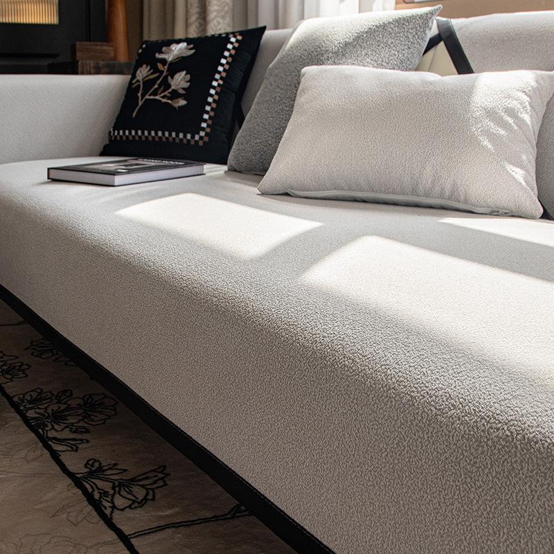 

Chenille L-Shaped Sofa Cushion, Sofa Cover European And American Popular Solid Color Sofa Cover,Four Seasons Universal Sofa Cover Pad Non-Slip Sofa 90*160CM