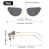 Fashion Retro Semi-Rimless Oval Shades Women's New Trendy Korean Style Travel Sunglasses Chic Metal Rim Decor Sunglasses