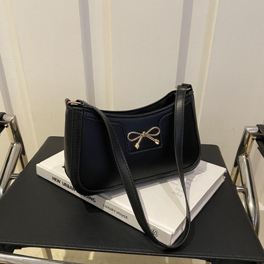 Reißverschluss Schleife Umhängetasche PU Leder Damen Handtasche Luxus Bowknot Unterarmtasche Mädchen