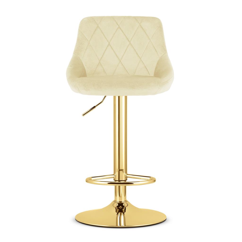 KAST Stool - Beige Velvet / Gold Base