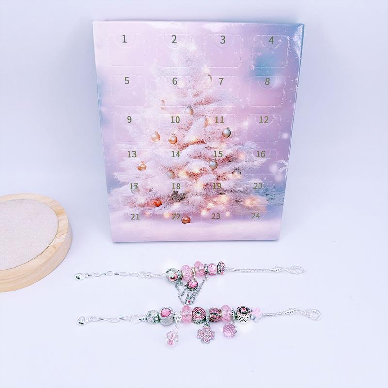 

24 дня до Рождества Календарь Адвента Сюрприз Набор Blind Box Набор Браслетов с Рождественскими Шармами DIY Креативные Украшения Рождественские Подарки для Детей A