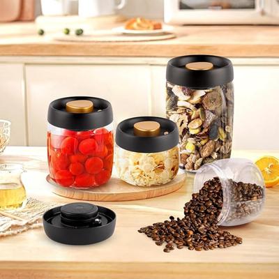 Coffee Vacuum Container Mason Jars Food Coffee Bean Storage Containers with Lids Airtight, Plastic Wide Mouth Jars Vacuum Sealer