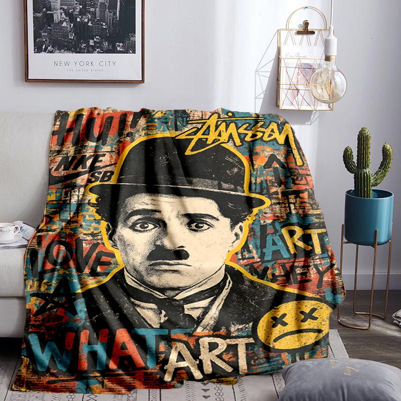 Silent Laughter Charlie Blanket Lightweight Flannel Bedding Blanket Perfect for Travel, Camping, Living Rooms, Offices, Sofas, Fan Christmas gift