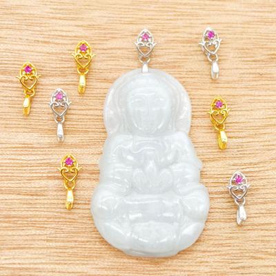 2025 Jade Pendant & S925 Silver Guanyin Buddha Clip Necklace Accessory