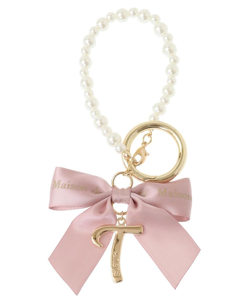 Maison de Fleur Initial Ribbon Pearl Charm for 08000561100 T Women,