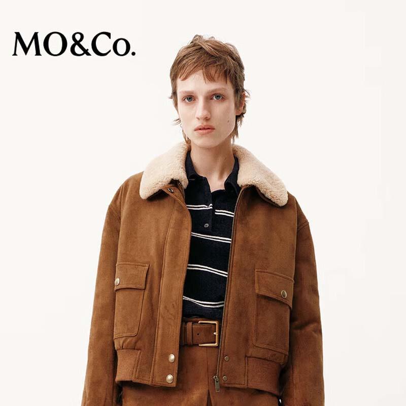 MO&Co. Women's Faux Fur Quilted Harrington Jacket