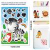 6/12sheets Funny Kawaii Cartoon Animals Puzzle Game Stickers Cute Make a Face Decals DIY Notebook Assemble Jigsaw Toys Sticker