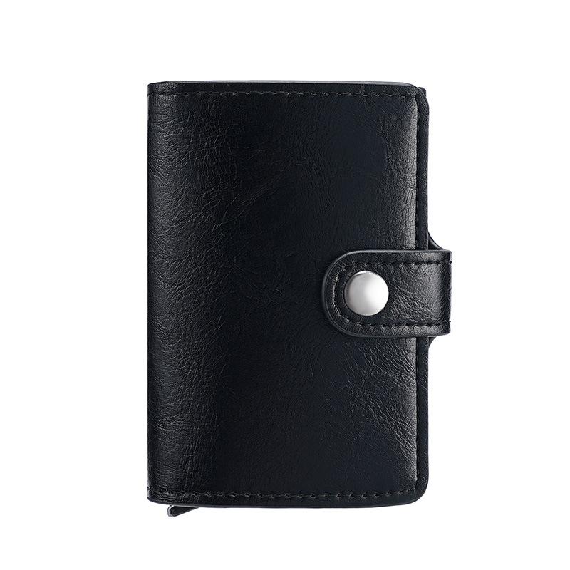 Supply Dollar Clip Card Holder, New PU Wallet Aluminum Alloy Automatic Elastic Card Bag