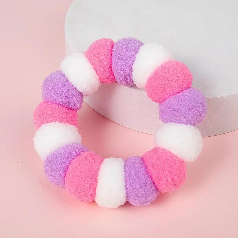 Bunter Plüschball Haustierhalsband Verstellbarer Weicher Pompon Halsring für Kleine Hunde Katzen Welpen Kätzchen Zubehör