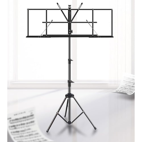 Vinebeautiful Music Stand, Extra Wide, Portable, Height-Adjustable, Folding Music Stand for Guitar and Guzheng