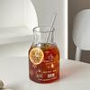 Simple Line Graffiti Glass,650ml Cold Brew Coffee Cup Large Capacity Water Glassware Office Milk Juice Drinkware Gifts