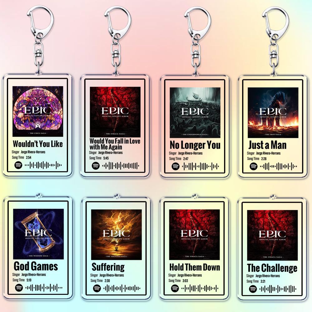 Hot Epic The Musical Songs Keychains for Women Accessories Bag Wouldn't You Like No Longer You Music Keyings Jewelry Fans Gifts