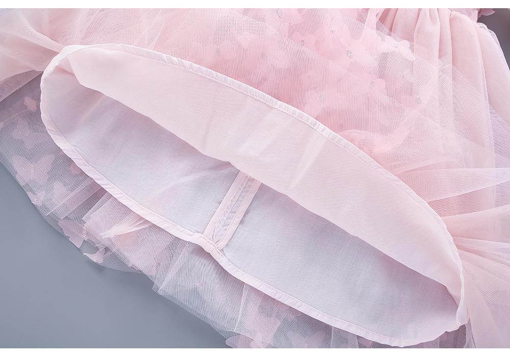 Koreanischer Stil Mädchen Netz-Prinzessinnenkleid mit Schmetterlingsdesign – Frühling/Herbst Mode