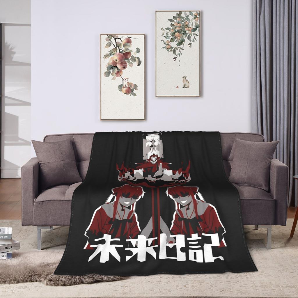 Mirai Nikki Gasai Yuno Super Warm Blanket  Boy Girl Plush Throw Blanket Graphic Couch Chair Flannel Bedspread Sofa Bed Cover