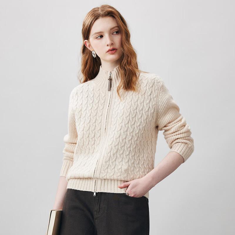 Women's Wool Zip Cardigan Jacket