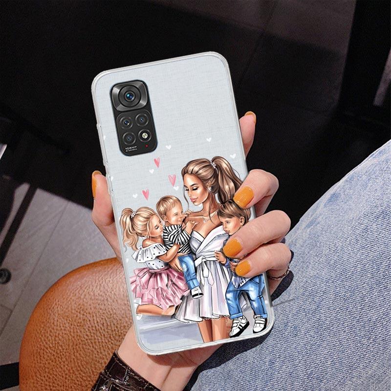 Mom Baby Girls Phone Case For Xiaomi Redmi Note 15 14 13 12S 12 11 Pro Plus 14S 11S 11E 10 10S 11T 5G Personalized Cover Redmi N