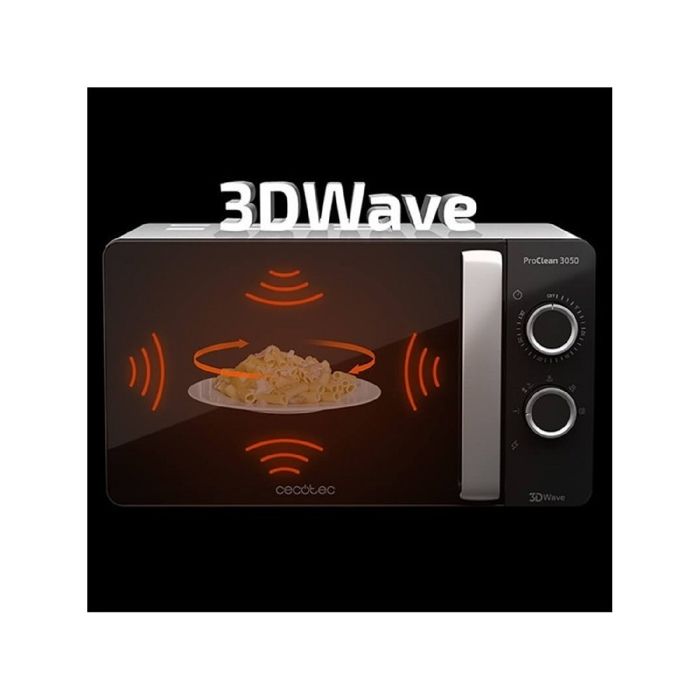 Cecotec Micro-ondes ProClean 3050. Capacité de 20 L, Revêtement Ready2Clean, 700 W de Puissance, 6 Niveaux de Fonctionnement, Minute