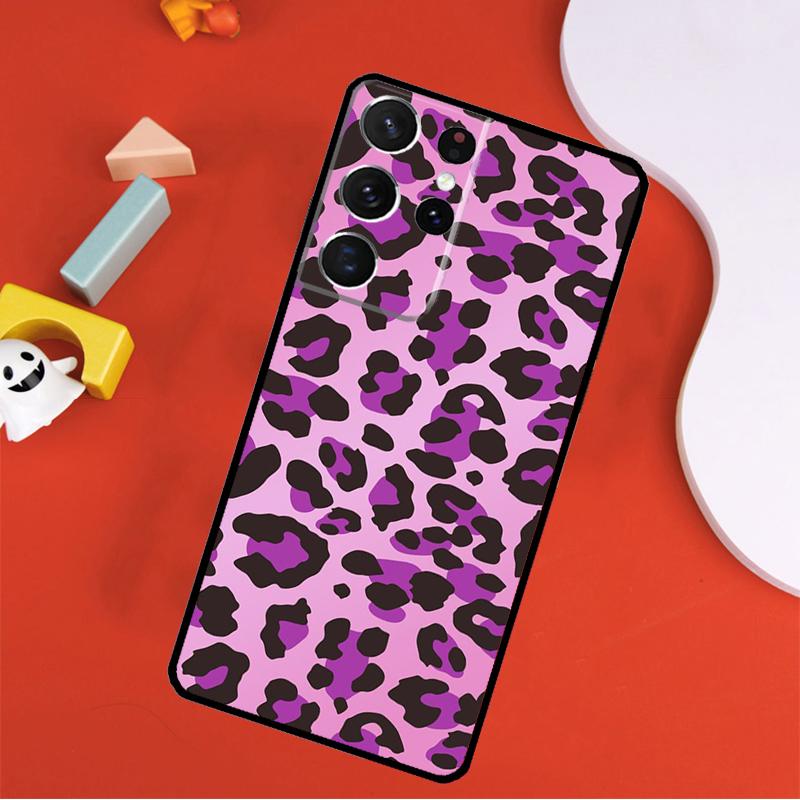 Leopard Print Effect Texture Phone Case For Samsung Galaxy S25 Ultra S24 Ultra S9 S10 S20 S21 S22 S23 Plus S24 FE Cover