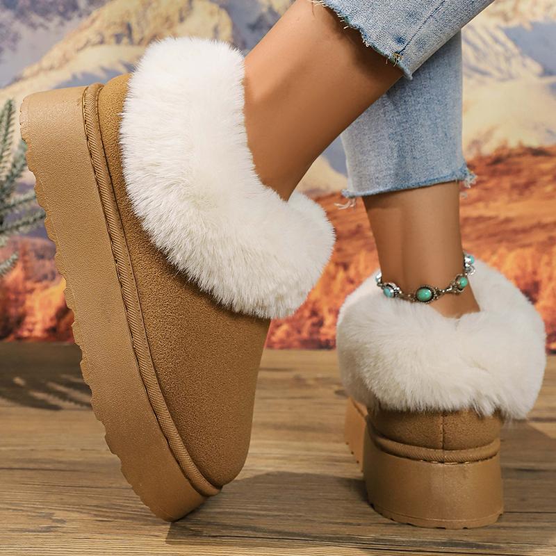 Fashion Winter Thicken Plush Warm Snow Boots for Women Plus Size 36-43 Non Slip Cotton Padded Shoes Woman faux fur platform Ankle Boots