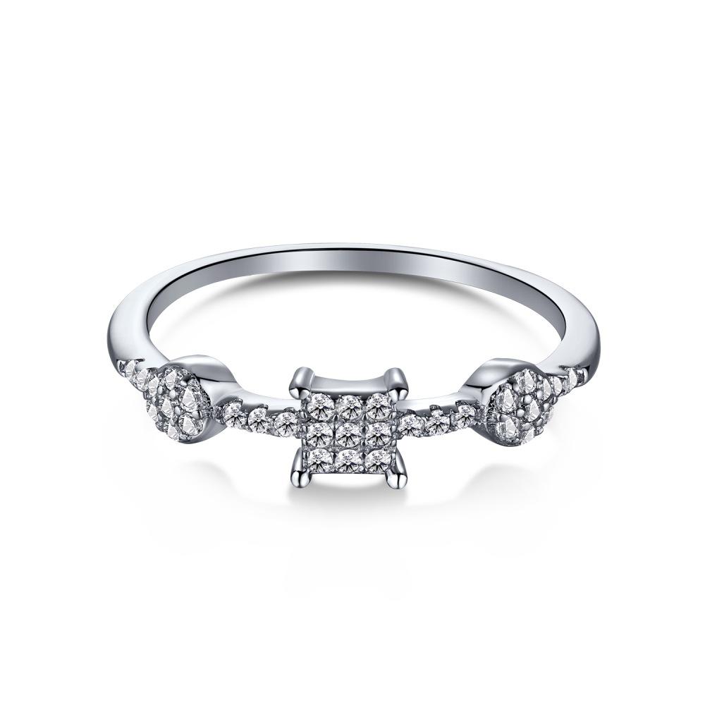 

Танцизное женское классическое кольцо из стерлингового серебра 925 пробы с цирконом, женские ювелирные изделия, свадебное обещание, подарок для вечеринки 9 серебряный