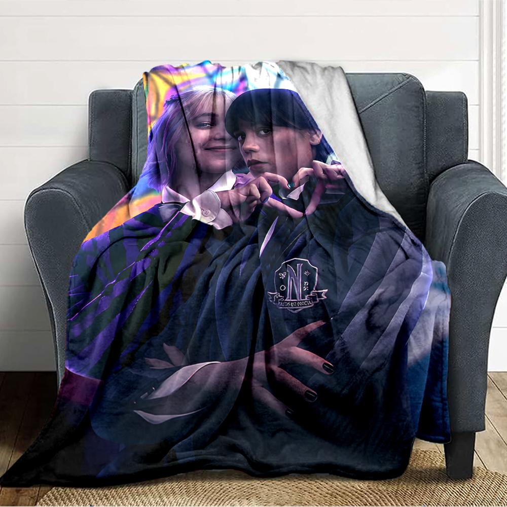 1pc Addams Family Wednesday9 Blanket, Gift, for Men and Women, Soft Blanket, Good for Sofa Bed Couch Travel, Lightweight Flannel Blanket