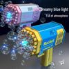 Free Shipping Luminous Rocket Bubble Machine for Kids - Automatic 40-Hole Handheld Blower with Light, Perfect Summer Outdoor Gift