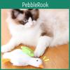 Plüsch-Katzen-Kauspielzeug mit Geräusch und beweglichem Vogel für interaktives Spiel