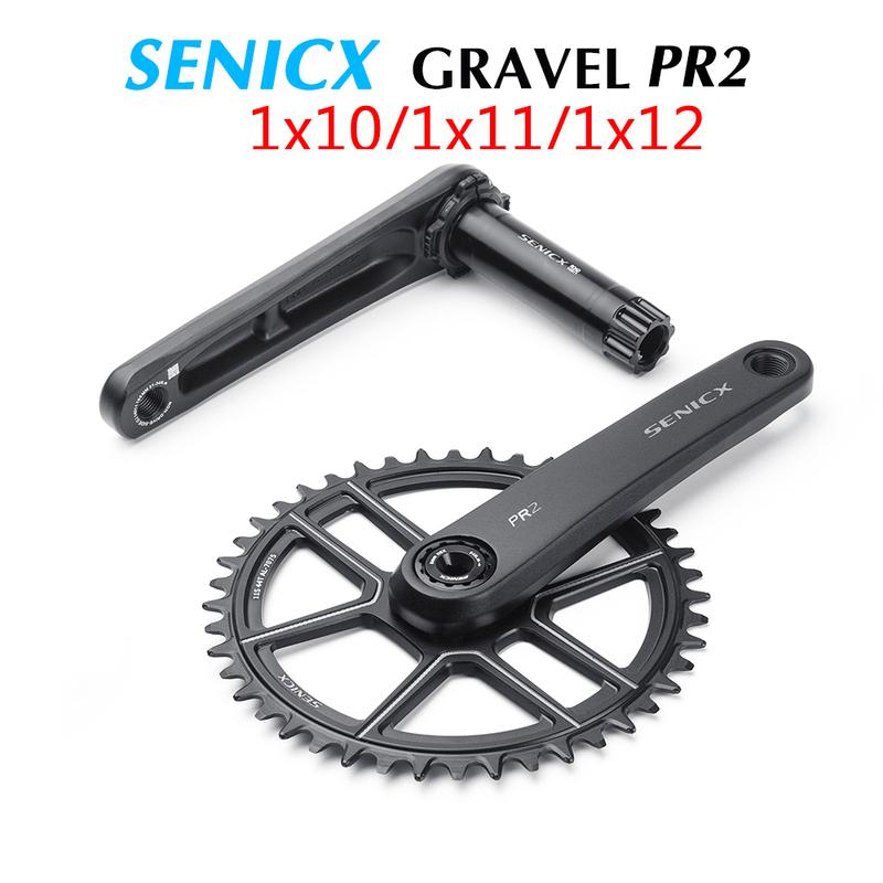 SENICX PR2 Gravel Bike Crankset 40T/42T/44T chainring 165mm 170mm 175mm Crank 10/11S Speed DUB 44T