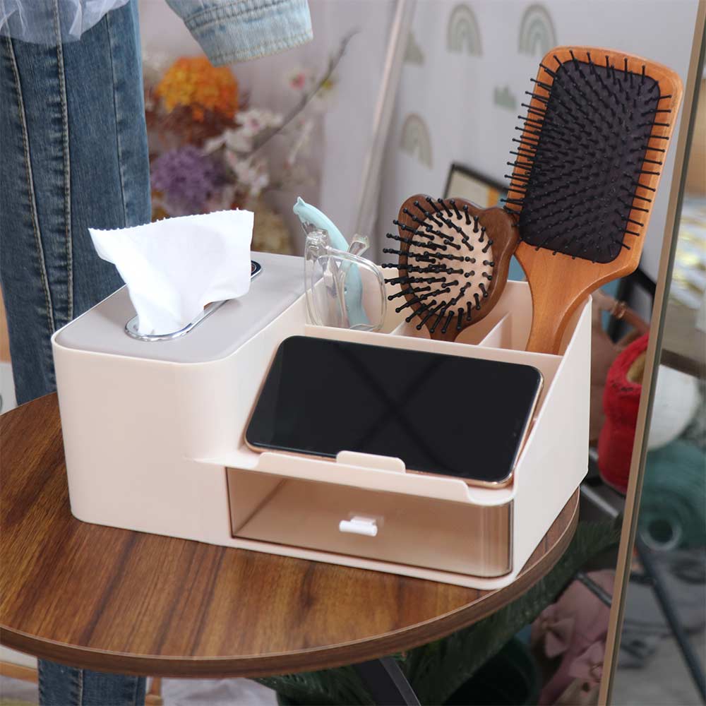 Dustproof Cosmetics Storage Case Space Saving Tissue Box Practical Stationery Organizer Bathroom