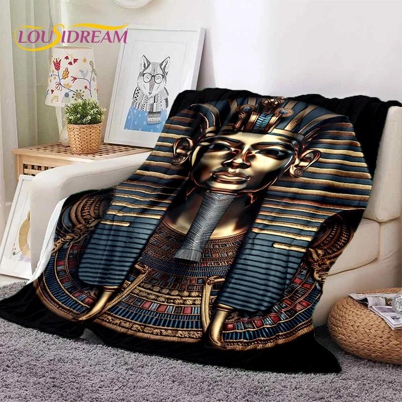 Pharaoh Hieroglyphic Egyptian Mythology Soft Flannel Blanket for Beds Bedroom Sofa Picnic,Throw Blanket for Outdoor Leisure Gift