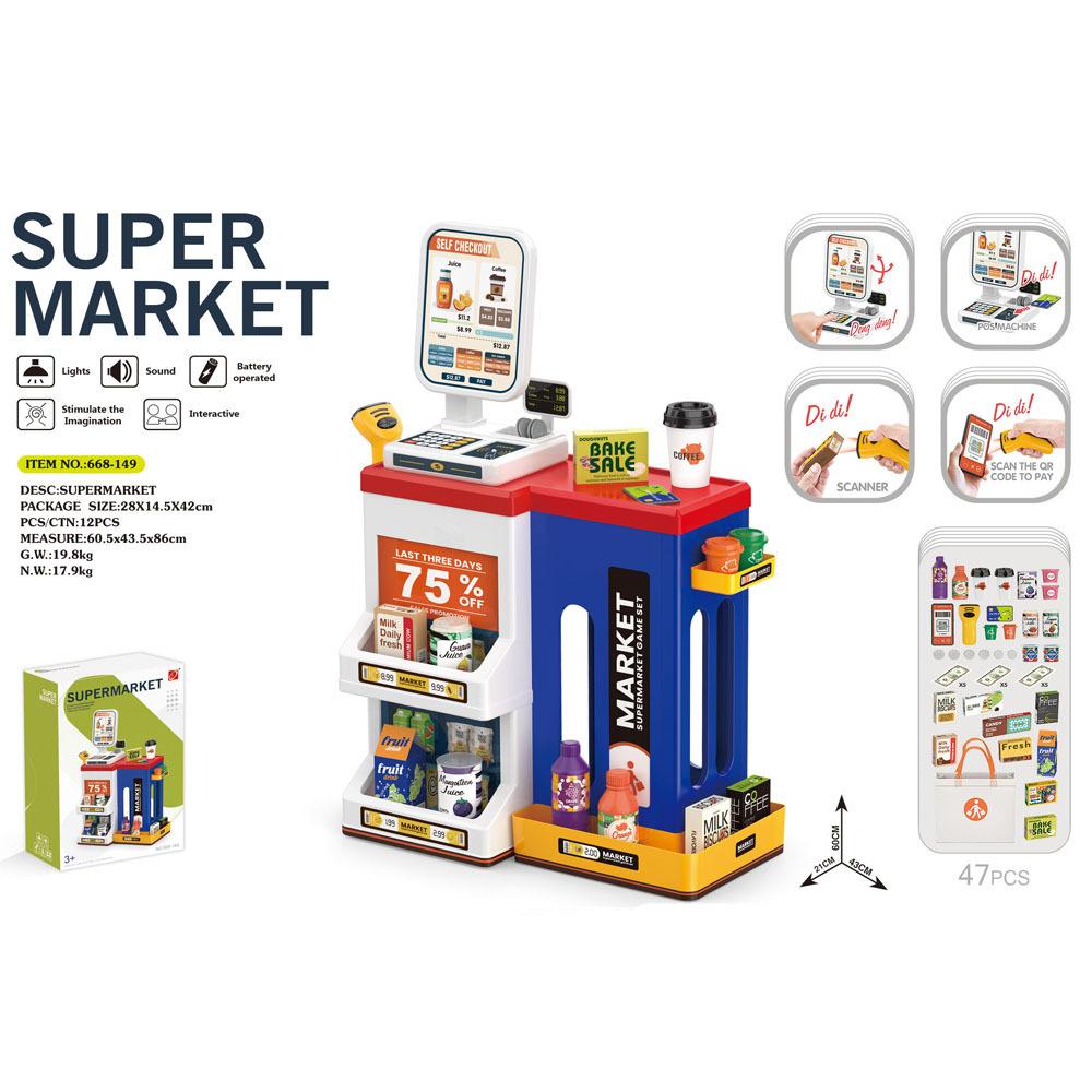 

Игровой Дом Симуляция Конфеты Магазин Удобных Товаров Супермаркет Тележка для Покупок Касса Сканер Детский Игрушечный Комбинационный Набор