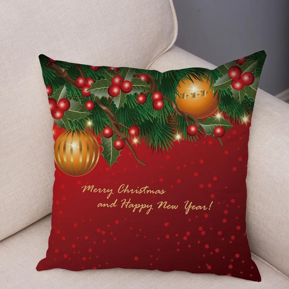 Weihnachts-Themen-Kissenbezüge Auto Zubehör Büro Santa Claus Wohnzimmer Sofa Hause Kissenbezüge