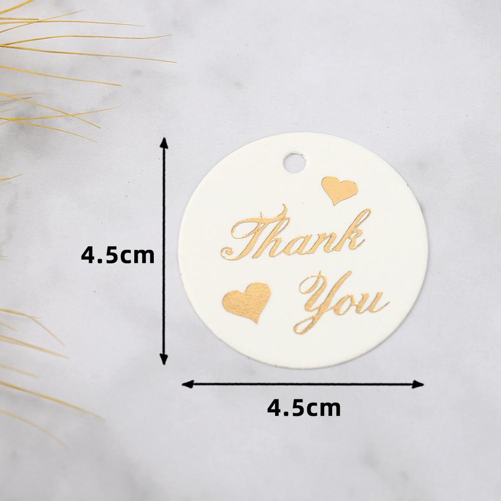 50-100pcs Gold Stamping Thank You Paper Card Tags Black White Black Handmade Gift Wrapping DIY Jewelry Packing Wholesale
