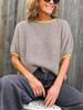 Women's Color Block Puff Sleeve Knit Sweater Crew Neck Ribbed Going Out Top