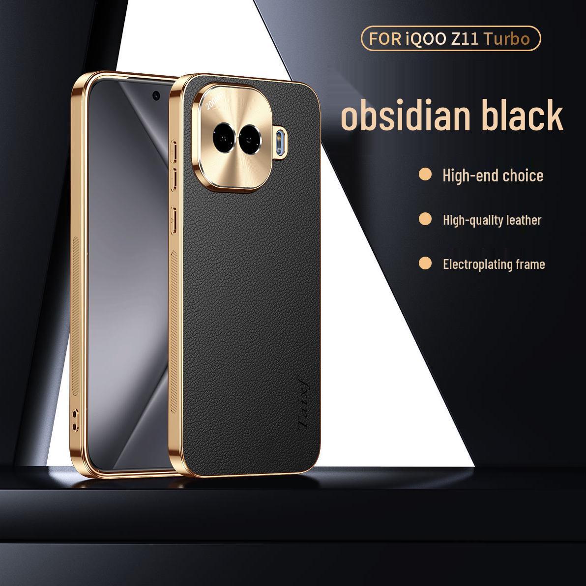iQOO Z11/Z10 Turbo Electroplated Lychee Leather Full Coverage Anti-Drop Phone Case IQOO Z11 Turbo