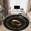 1pc Lord of the Rings Office Round Area Rug, Indoor Mat Suitable For Office,Bedroom Living Room Home Decor, Room Deco A0926011