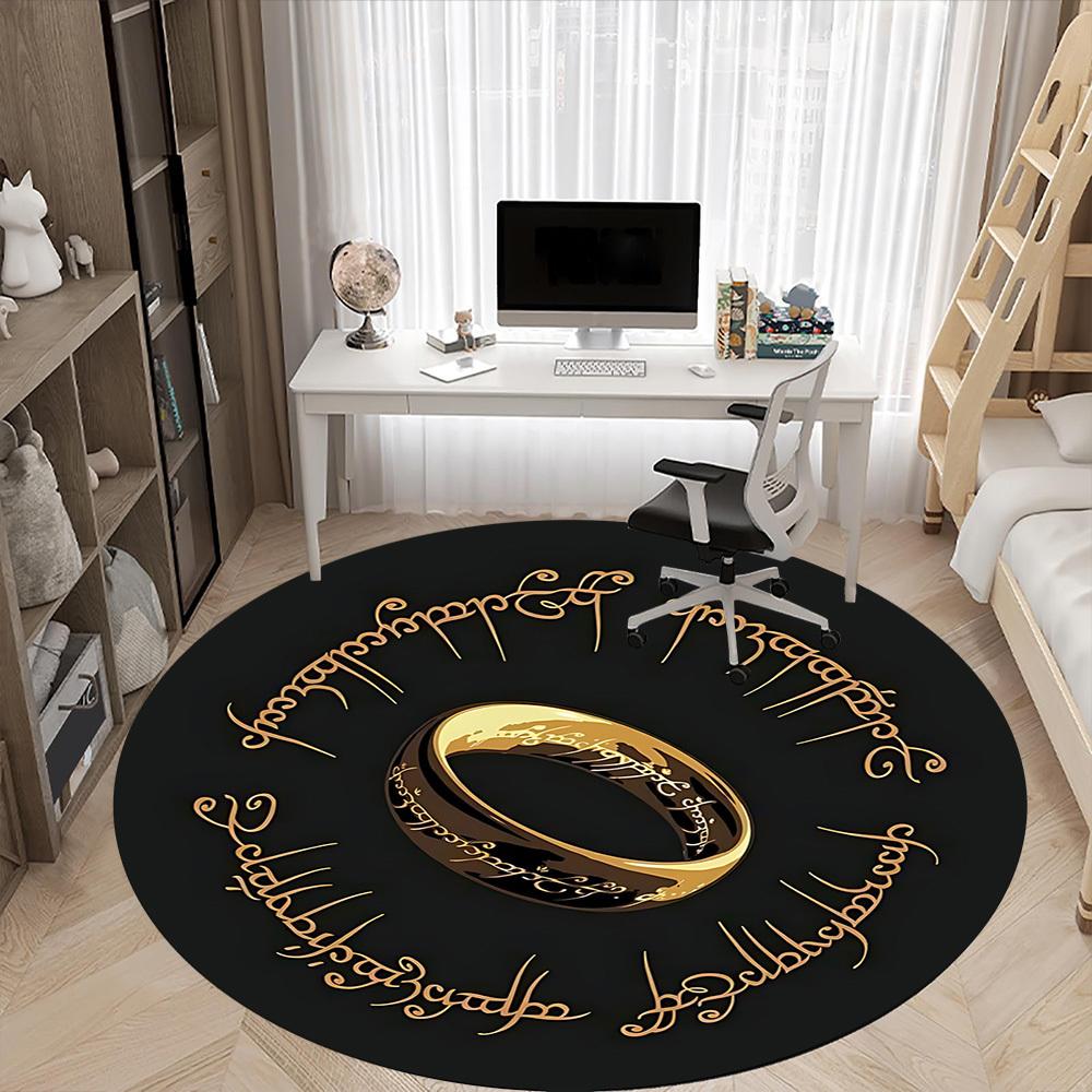 1pc Lord of the Rings Office Round Area Rug, Under Office Chairs Bedroom Living Room Home Decor a0926011